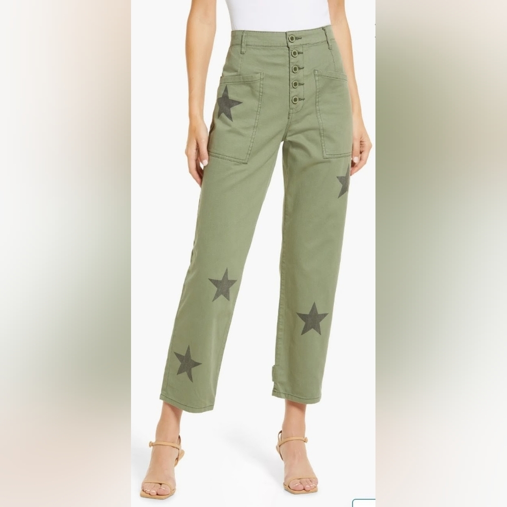Pistola Tammy High Waisted Straight Leg Pants, Royal Honor Cotton Size 24 - Picture 2 of 16